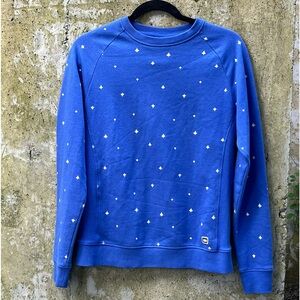Helly Hanson Women’s Sweatshirt, Blue w/ White Stars, Small, EUC